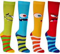 WOWERAT Computer- Kinder- Kniestrümpfe „Lustige Monster“, 3er-BÜNDEL (Gr.19-22, „Lustige Monster“)