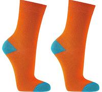 WOWERAT Computer Kinder Söckchen „Gute Laune-Farben“ schöne kräftige Farben: 3er-Bündel/1 Farb-Variante (Gr.23-26, orange)