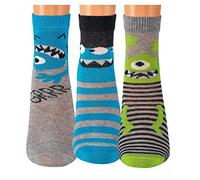 WOWERAT Computer-Kinder-Söckchen „Jeans-Monster“ mit Baumwolle, 2er-Bündel (Gr.31-34, 3188: „Jeans-Monster“, 2er-Bündel sortiert)