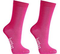 WOWERAT Computer-Kinder-Söckchen uni-Farben VISKOSE-BAMBUS 3er-BÜNDEL (pink, Gr.27-30)