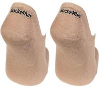 WOWERAT Füsslinge Socks4fun mit Silikon-Pad Unisex für Teenager, Damen und Herren, 6 Paar/1 Farbe. (Gr.43-46, beige)