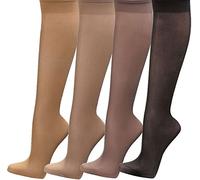 WOWERAT Kniefein-Strümpfe, 30 den 33 dtex=30 den Extrabreiter Komfort-Bund. 10 PAAR (Gr.one-size, perle)