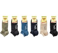 WOWERAT Sneakerssocken, farbig Viskose aus Bambuszellstoffen, 6er- Bündel (Gr. 43-46, HERREN: gedeckte Farbtöne)