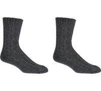 WOWERAT Socken mit Wolle und Alpaka 100% Wolle, 3er-Teilung für Teenager, Damen und Herren 2 Paar (Gr. 43-46, Farbe: anthrazit)
