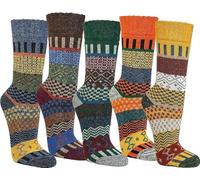 WOWERAT THERMO SOCKEN Vollplüsch-gefüttert ABS- Druck, Hygge-Socken mit Wolle 2 Paar (Gr.35-38, Schöne bunte Farben im 2er-Bündel sortiert.)