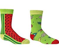 WOWERAT TUTTI FRUTTI Früchte Kinder Socken „Melone“ 2er-Bündel (Gr.31-34, Melone)