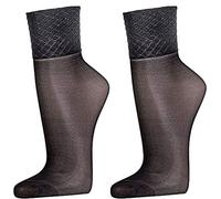Wowerat Wellness-Feinsöckchen Spezial-Komfortbund - ohne Gummidruck, mit Glanzeffekt, 33dtex = 30den, 5 Paar/ 1 Farbe (Gr.one-size, 5er-Bündel: schwarz)
