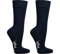 WOWERAT Wellness-Socken BAMBUS-VISKOSE, normallang, extrabreiter Piqué-Komfortbund ohne Gummidruck für Damen und Herren, 3er- Bündel (Gr.43-46, marine)