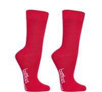 WOWERAT Wellness-Socken BAMBUS-VISKOSE, normallang, extrabreiter Piqué-Komfortbund ohne Gummidruck für Damen und Herren, 3er- Bündel (Gr.43-46, rot)
