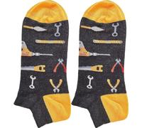 WOWERAT WITZIGE SNEAKERS SOCKEN „Fleißiger Handwerker“ für Teenager, Damen und Herren 4 Paar (Gr.42-47, „Fleißiger Handwerker“)