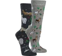 WOWERAT Witzige Socken als Geschenkidee oder zum Selbertragen für Teenager, Damen und Herren, 2er-Bündel (Gr.36-41, „Alpakas“)