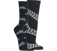 Witzige Socken, Baumwolle für Teenager, Damen und Herren 2er-Bündel (Gr.36-41, Motorrad)