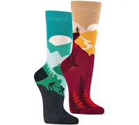 WOWERAT Witzige Socken „Bergglück“ als Geschenkidee oder zum Selbertragen 2er-Bündel (Gr.42-47, „Bergglück“)