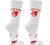 WOWERAT Witzige Socken DÜNNER, lustige Motiv für Teenager, Damen und Herren, 2er-Bündel (Gr.42-47, weiß- Dünner Kebab)