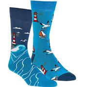 WOWERAT Witzige Socken „Küstenglück“ als Geschenkidee oder zum Selbertragen, verschidedene Motive für Teenager, Damen und Herren 2er-Bündel (Gr.36-41, 6209.20 „Küstenglück“)