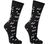 WOWERAT Witzige Socken „MUSIK“, für Teenager, Damen und Herren 2er-Bündel (Gr.36-41, 6209.09 „Musik“)
