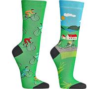 WOWERAT Witzige Socken „Radsport“ für Teenager, Damen und Herren, 2er-Bündel (Gr.36-41, „Radsport“)