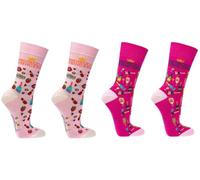 WOWERAT Witzige Socken SOCKS4 FUN für Teenager, Damen und Herren, 2er-Bündel (Gr.36-41, „Prosecco Princess“)