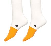 WOWOWO Damen Socken Lustige Gans Spiel Crew Socken Ohne Titel Tier Neuartige Puppen Baumwollstrumpfwaren