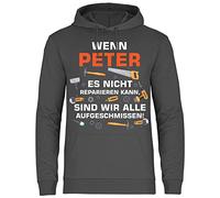 wowshirt Herren Hoodie Geschenk für Handwerker Personalisierbar mit Namen Baustelle Heimwerker Spruch, Größe:XXL, Farbe:Light Graphite