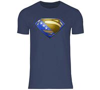 wowshirt Herren T-Shirt Bosnien und Herzegowina Flagge Fahne Wappen, Größe:XL, Farbe:Navy