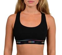 Woxer BOSS Bralette für Frauen - Kabelloser Nahtloser Racerback - Modal Sport BH Lounge Schlaf Bralette Wireless Bra, Pride Black, Large