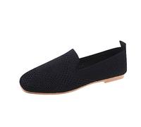 WOXIHUAN Ballerinas Schuhe Damen, Elegant Flache Sandalen Stricken Schuhe Slip On Sandaletten Spitz Zehe Sommerschuhe Geschlossen Freizeitschuhe Barfußschuhe Ballerinas Atmungsaktive Walking Slipper