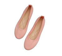 WOXIHUAN Damen Ballerina Flache Schuhe Runde Zehe Sandalen Strick Kleid Schuhe Komfort Mesh Slipper Niedriger Keil Slip On Ballerinas Walking Flats Sandalette für Frauen Atmungsaktive Freizeitschuhe