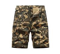 WOXIHUAN Herren Camouflage Kurze Hose Cargo Shorts für Men Knopfleiste Short Pants Tasche mit Reißverschluss Kurze Hosen Mehrfachtasche Bermuda Arbeitsshorts Locker und Vielseitig Fracht Sommerhose
