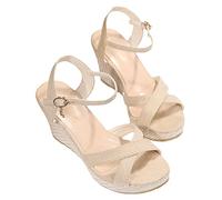 WOXIHUAN Keilsandalen Sandalen Damen Sale Sommer Keilabsatz Sandaletten Slingback Wedges Sandale Plateau Sandalen Weite H Offene Zehen Plattform Sommerschuhe Elegante Riemchensandalen Freizeitschuhe