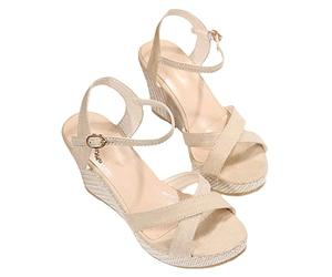 WOXIHUAN Keilsandalen Sandalen Damen Sale Sommer Keilabsatz Sandaletten Slingback Wedges Sandale Plateau Sandalen Weite H Offene Zehen Plattform Sommerschuhe Elegante Riemchensandalen Freizeitschuhe