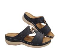 WOXIHUAN Plateau Sandalen Damen Sale Orthopädische Sliders Frauen Fischmaul Sandaletten Plattform Offene Schuhe Freizeit Sommerschuhe Sommer Faux Leder Schlappen Dicke Sohle Strandschuhe Rutschfeste