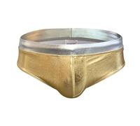 WOYUANSHA Badehose Boardshorts Schwimmhose Sexy Herren Glänzende Bademode Nylon Schnell Trocken Baden Badeanzug Niedrige Taille Badeslips Mode Männliche Tasche Trunks L Goldbrief