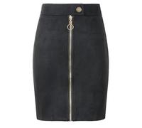 WOYUANSHA Hübscher Rock Bleistiftrock Damen Damen Wildleder Mini Bleistift Röcke Damen Vintage Style Reiß Verschluss Knopf Damen Kurze Röcke XL Schwarz