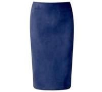 WOYUANSHA Hübscher Rock Bleistiftrock Damen Frauen Wildleder Midi Bleistift Rock Hohe Taille Sexy Stil Stretch Wrap Damen Büro Arbeit M Navyblue