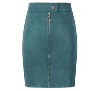 WOYUANSHA Hübscher Rock Bleistiftrock Damen Frauen Wildleder Mini Bleistift Röcke Weiblich Vintage Stil Reiß Verschluss Knopf Damen Kurze Röcke M Grün