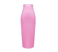 WOYUANSHA Hübscher Rock Bleistiftrock Damen Mode Sexy Knie Länge Bandage Rock Frauen Elastisch Bodycon Bleistift Röcke 78Cm H666-Pink