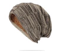 WOYUANSHA Mütze Beanie Hut Frauen Männer Warmer Hut Für Erwachsene Unisex Outdoor Gestrickte Bohnen Skull Ies Freizeit Baumwoll Hüte Kappe 56-62Cm (Elastisch) Khaki