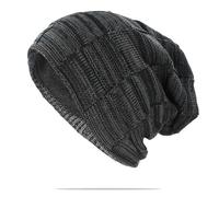 WOYUANSHA Mütze Beanie Hut Frauen Männer Warmer Hut Für Erwachsene Unisex Outdoor Gestrickte Mützen Skullies Lässige Baumwoll Hüte Kappe 56-62Cm (Elastisch) Schwarz