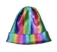 WOYUANSHA Mütze Beanie Hut Metallic Unisex Acryl Gestrickte Mütze Mütze Hut Mädchen Mützen Frauen Mützen A