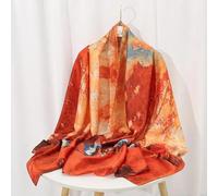 WOYUANSHA Schal Brokat Satin Schal Bedruckte Seiden Schals Frauen Sonnenschutz 02