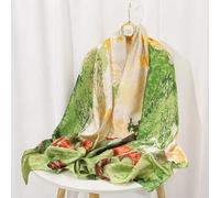 WOYUANSHA Schal Brokat Satin Schal Bedruckte Seiden Schals Frauen Sonnenschutz 06