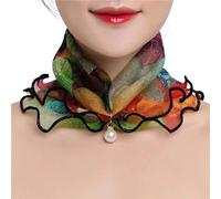 WOYUANSHA Schal Damen Kopftuch Gold Seiden Schal Mit Perlen Schal Blumen Kante Frauen Schals Spitze Hals Wrap Quadratischer Schal Seiden Schal 6