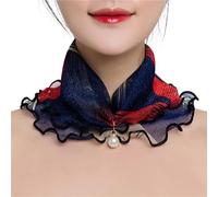 WOYUANSHA Schal Damen Kopftuch Gold Seiden Schal Mit Perlen Schal Blumen Kante Frauen Schals Spitze Hals Wrap Quadratischer Schal Seiden Schal 3