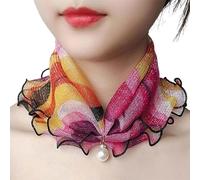 WOYUANSHA Schal Damen Kopftuch Gold Seiden Schal Mit Perlen Schal Blumen Kante Frauen Schals Spitze Hals Wrap Quadratischer Schal Seiden Schal 8