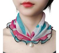 WOYUANSHA Schal Damen Kopftuch Gold Seiden Schal Mit Perlen Schal Blumen Kante Frauen Schals Spitze Hals Wrap Quadratischer Schal Seiden Schal 11