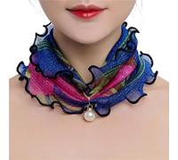 WOYUANSHA Schal Damen Kopftuch Gold Seiden Schal Mit Perlen Schal Blumen Kante Frauen Schals Spitze Hals Wrap Quadratischer Schal Seiden Schal 1