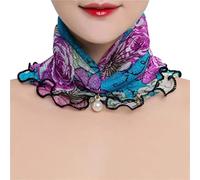 WOYUANSHA Schal Damen Kopftuch Gold Seiden Schal Mit Perlen Schal Blumen Kante Frauen Schals Spitze Hals Wrap Quadratischer Schal Seiden Schal 4