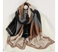 WOYUANSHA Schal Geometrischer Druck Satin Schal Elegent Schal Strand Reise Kopf Wrap Frauen Outdoor Hijab 02