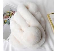 WOYUANSHA Schal Klassischer Schal Plüsch Ball Verdickt Bequem Unisex Schal Wrap Eine Größe Weiß